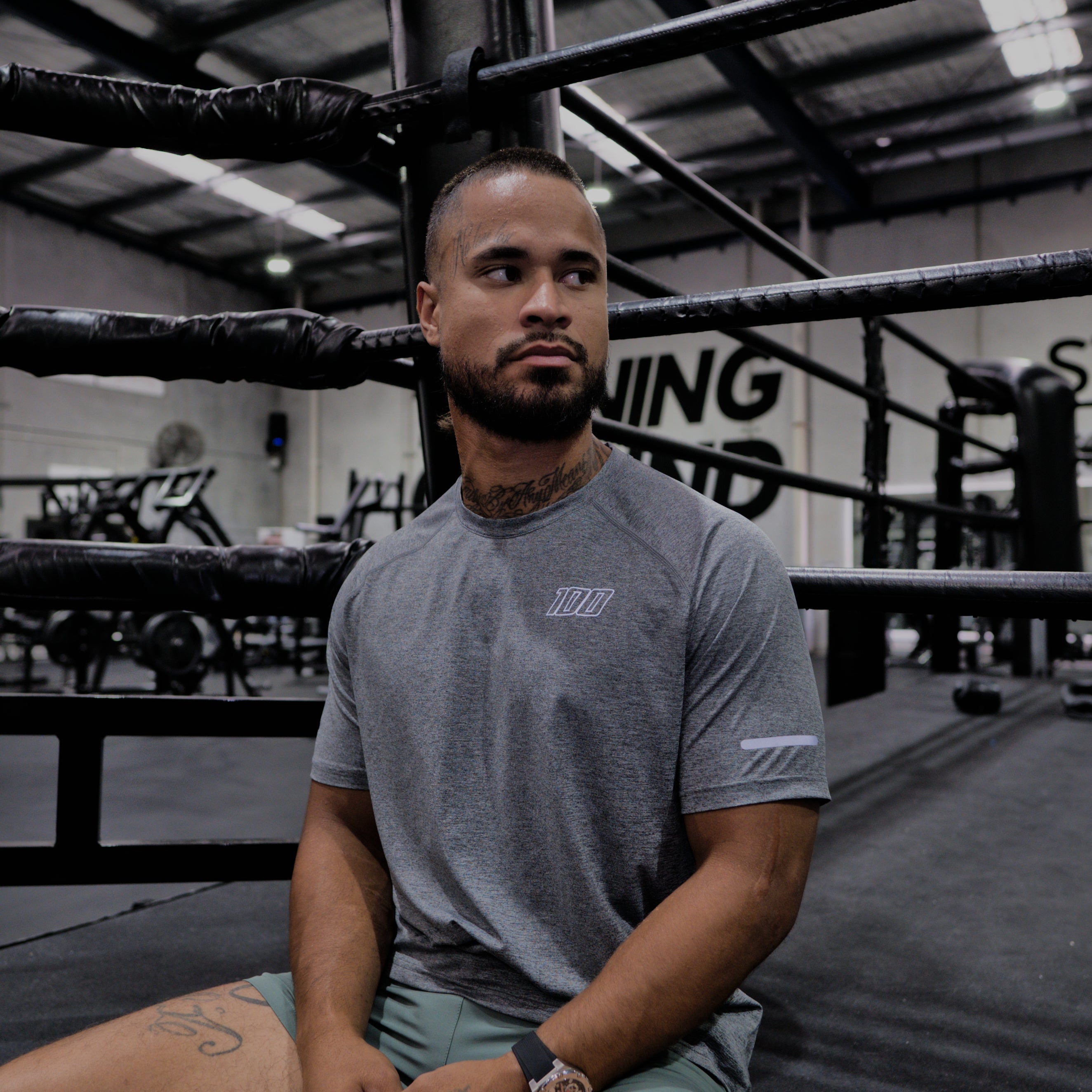 reflective tee - charcoal