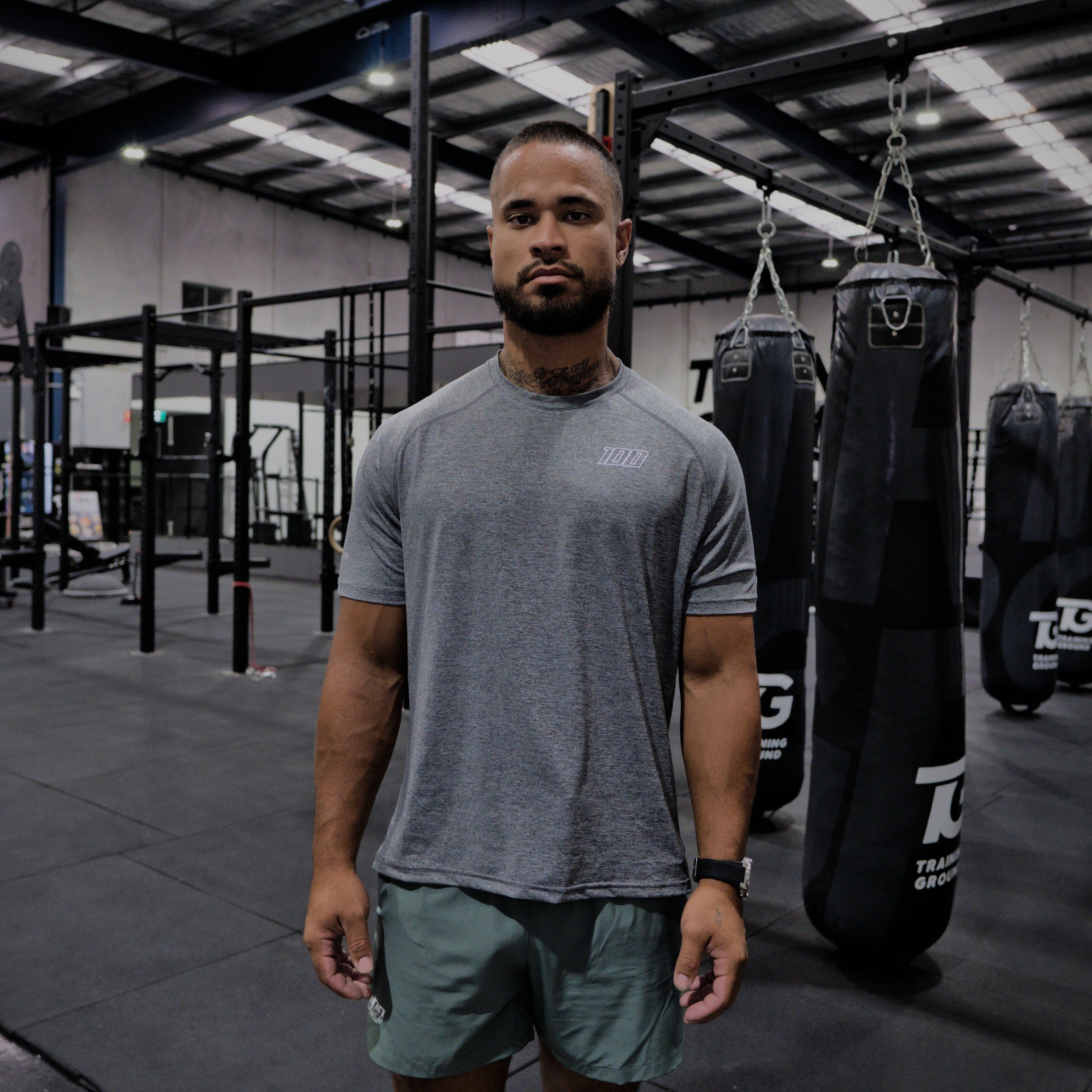 reflective tee - charcoal