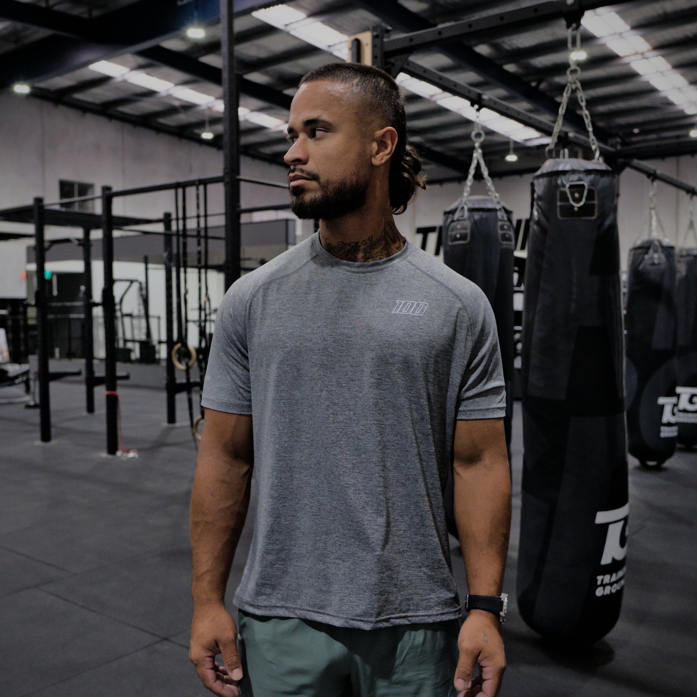 reflective tee - charcoal